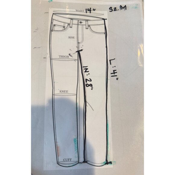 Commense Floral High-Waisted Wide Leg Pants Green & Yellow Floral Women’s Sz.M - Picture 5 of 5